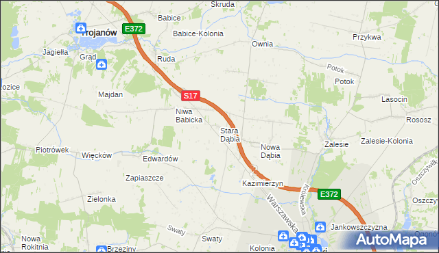 mapa Stara Dąbia, Stara Dąbia na mapie Targeo