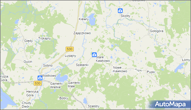 mapa Stare Kawkowo, Stare Kawkowo na mapie Targeo