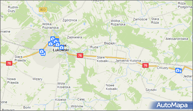 mapa Stare Kobiałki, Stare Kobiałki na mapie Targeo