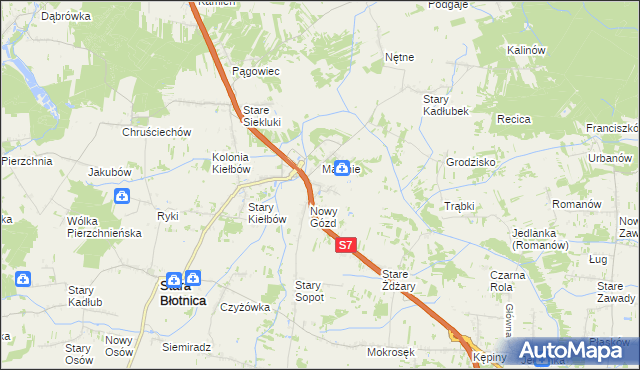 mapa Stary Gózd, Stary Gózd na mapie Targeo