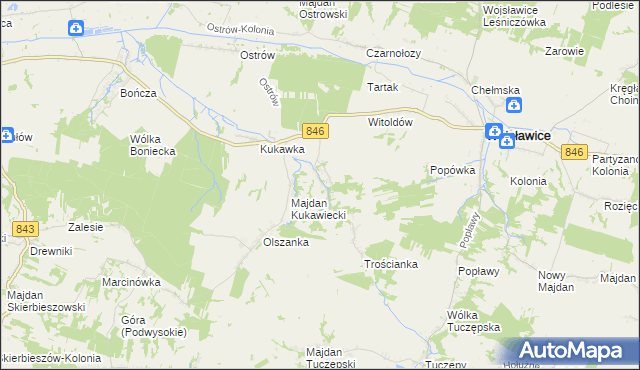 mapa Stary Majdan gmina Wojsławice, Stary Majdan gmina Wojsławice na mapie Targeo