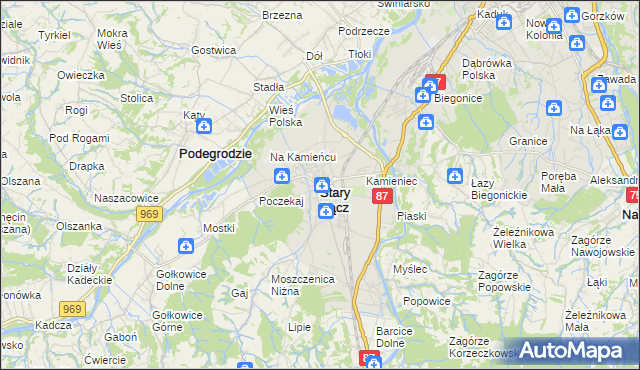 mapa Stary Sącz, Stary Sącz na mapie Targeo