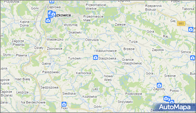 mapa Staszkówka, Staszkówka na mapie Targeo