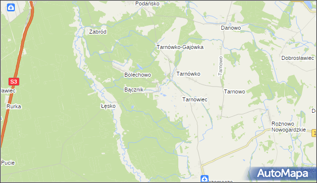 mapa Stawno gmina Goleniów, Stawno gmina Goleniów na mapie Targeo