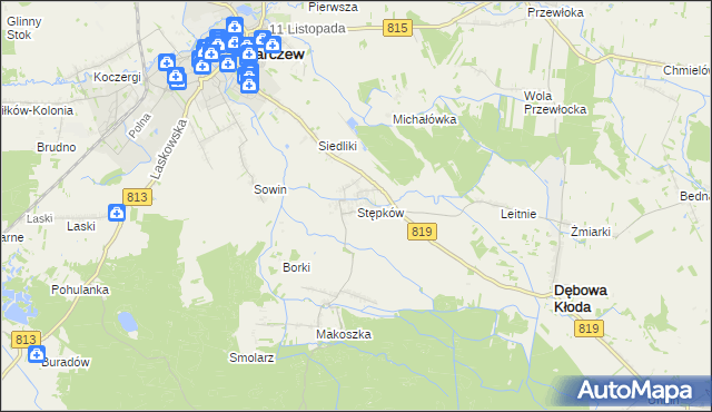 mapa Stępków, Stępków na mapie Targeo