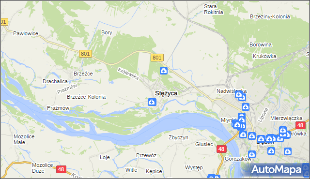 mapa Stężyca powiat rycki, Stężyca powiat rycki na mapie Targeo