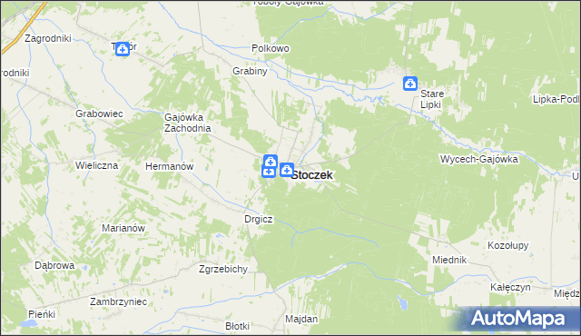 mapa Stoczek powiat węgrowski, Stoczek powiat węgrowski na mapie Targeo