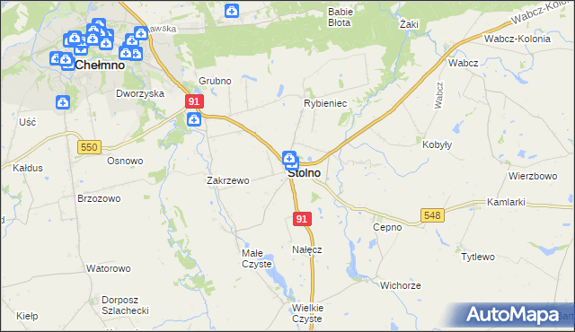 mapa Stolno powiat chełmiński, Stolno powiat chełmiński na mapie Targeo