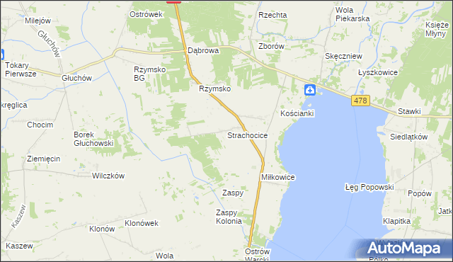 mapa Strachocice, Strachocice na mapie Targeo