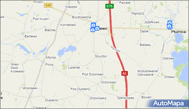 mapa Strucfoń, Strucfoń na mapie Targeo