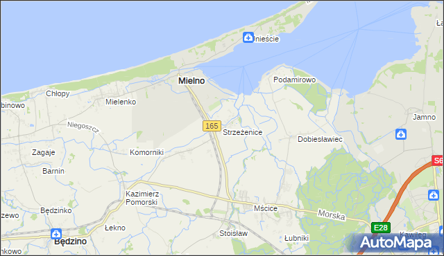 mapa Strzeżenice, Strzeżenice na mapie Targeo