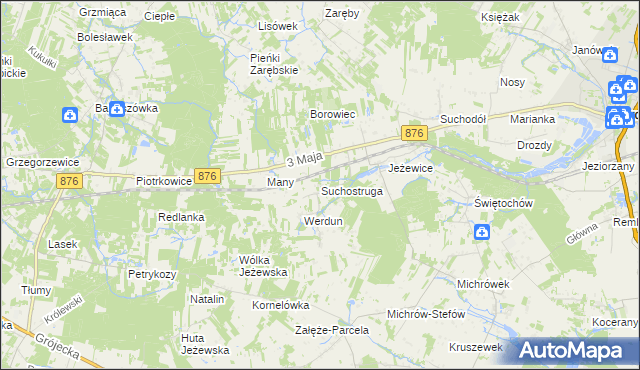 mapa Suchostruga, Suchostruga na mapie Targeo