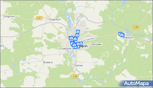 mapa Sulęcin, Sulęcin na mapie Targeo