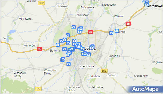 mapa Świdnicy, Świdnica na mapie Targeo