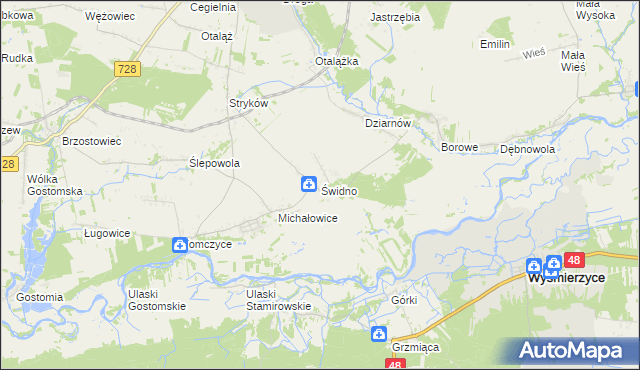 mapa Świdno gmina Mogielnica, Świdno gmina Mogielnica na mapie Targeo