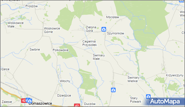 mapa Świniary Małe, Świniary Małe na mapie Targeo