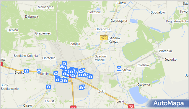 mapa Szadów Pański, Szadów Pański na mapie Targeo