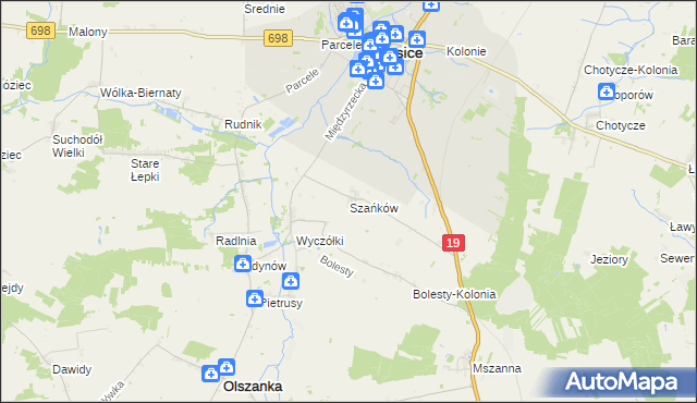 mapa Szańków, Szańków na mapie Targeo