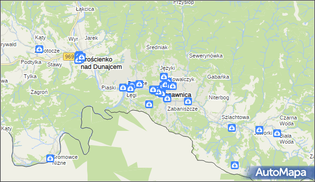 mapa Szczawnica, Szczawnica na mapie Targeo