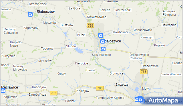 mapa Szczotkowice, Szczotkowice na mapie Targeo