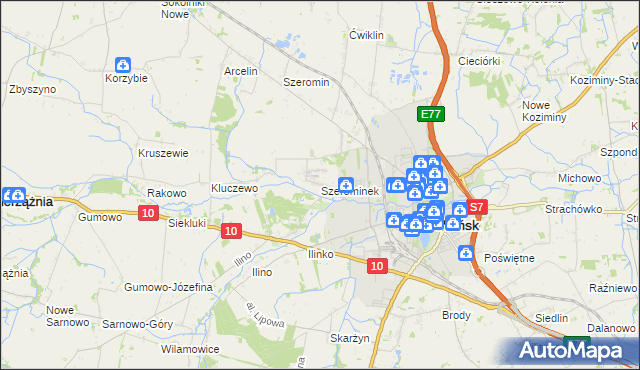 mapa Szerominek, Szerominek na mapie Targeo