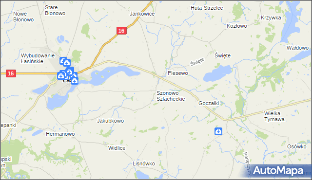 mapa Szonowo Szlacheckie, Szonowo Szlacheckie na mapie Targeo