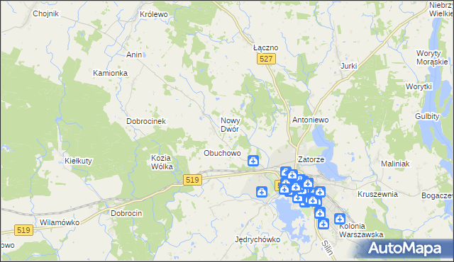 mapa Szymanowo gmina Morąg, Szymanowo gmina Morąg na mapie Targeo