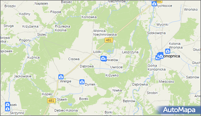 mapa Szynkielów, Szynkielów na mapie Targeo