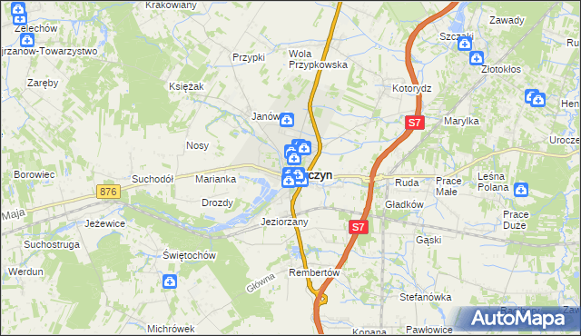 mapa Tarczyn powiat piaseczyński, Tarczyn powiat piaseczyński na mapie Targeo