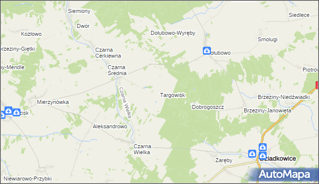 mapa Targowisk, Targowisk na mapie Targeo