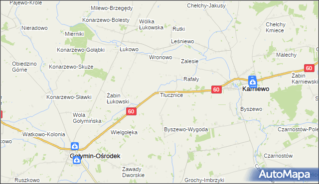 mapa Tłucznice, Tłucznice na mapie Targeo