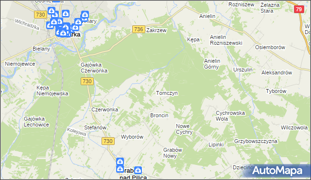 mapa Tomczyn, Tomczyn na mapie Targeo