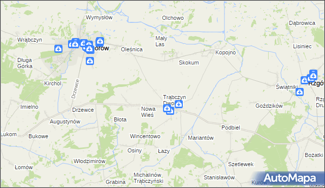 mapa Trąbczyn Dworski, Trąbczyn Dworski na mapie Targeo