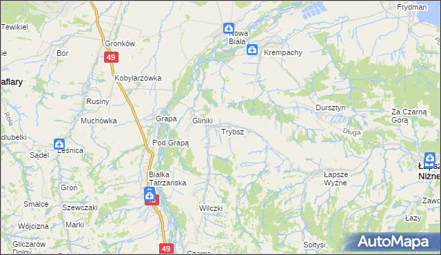 mapa Trybsz, Trybsz na mapie Targeo