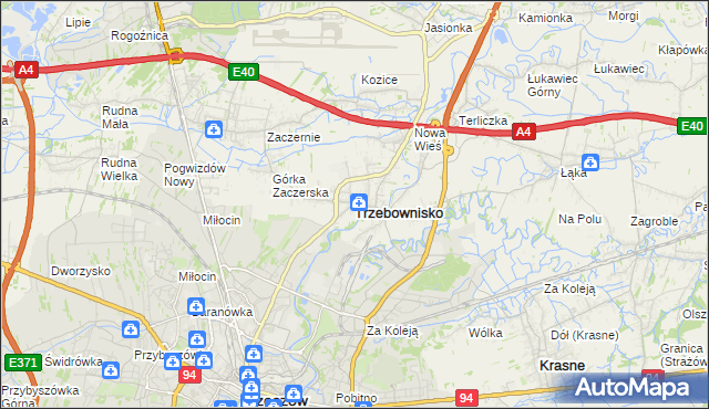 mapa Trzebownisko, Trzebownisko na mapie Targeo