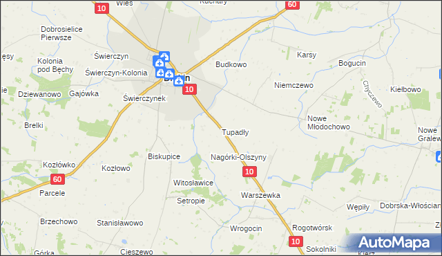 mapa Tupadły gmina Drobin, Tupadły gmina Drobin na mapie Targeo