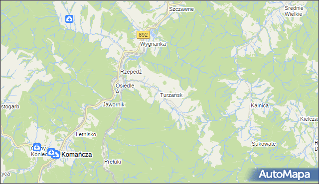 mapa Turzańsk, Turzańsk na mapie Targeo