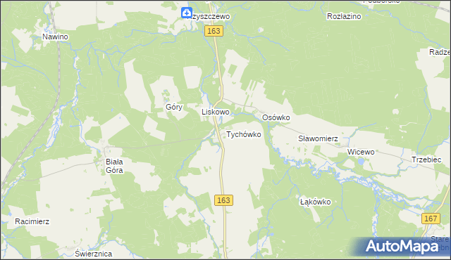 mapa Tychówko, Tychówko na mapie Targeo