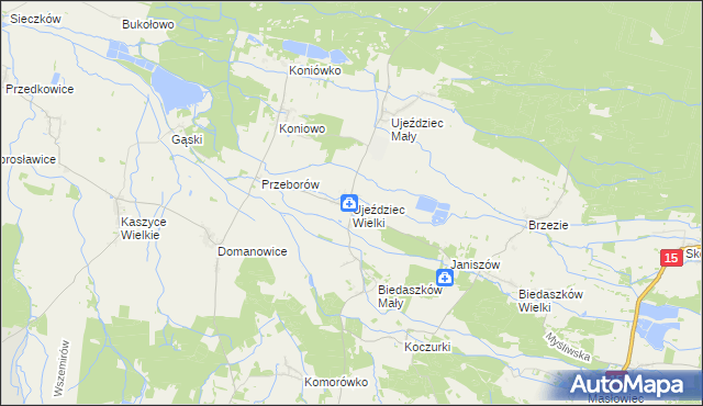 mapa Ujeździec Wielki, Ujeździec Wielki na mapie Targeo