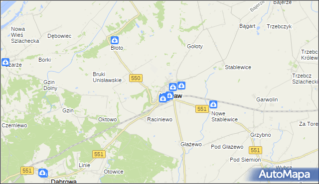 mapa Unisław powiat chełmiński, Unisław powiat chełmiński na mapie Targeo