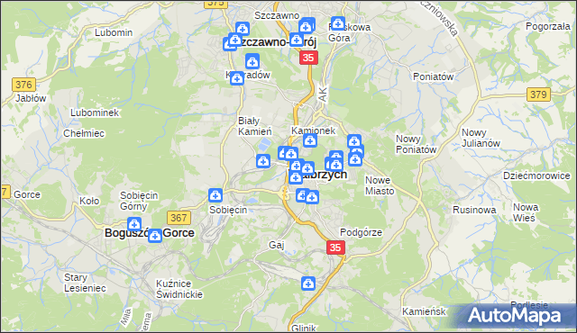 mapa Wałbrzycha, Wałbrzych na mapie Targeo