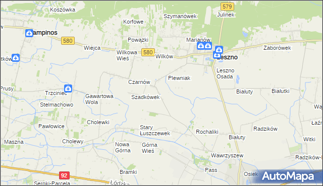 mapa Walentów gmina Leszno, Walentów gmina Leszno na mapie Targeo