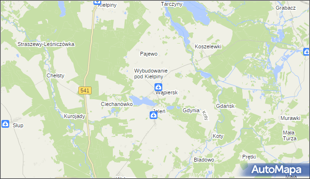 mapa Wąpiersk, Wąpiersk na mapie Targeo