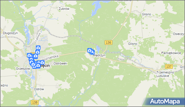 mapa Wędrzyn, Wędrzyn na mapie Targeo