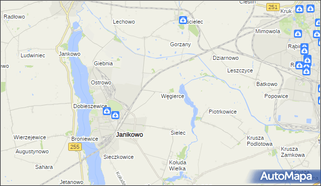 mapa Węgierce gmina Pakość, Węgierce gmina Pakość na mapie Targeo