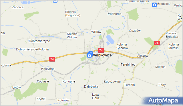 mapa Werbkowice, Werbkowice na mapie Targeo