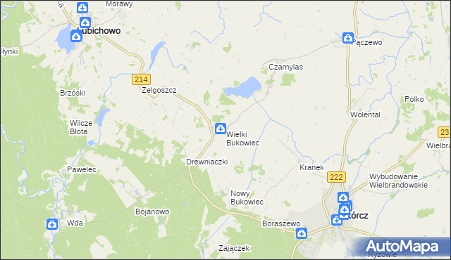 mapa Wielki Bukowiec, Wielki Bukowiec na mapie Targeo