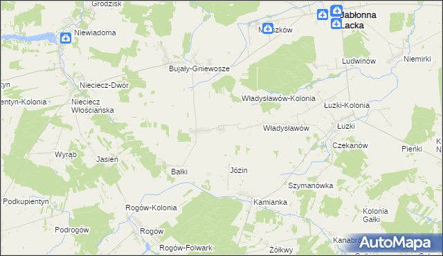mapa Wierzbice-Guzy, Wierzbice-Guzy na mapie Targeo