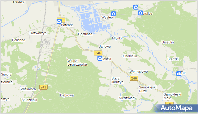 mapa Wieszki, Wieszki na mapie Targeo