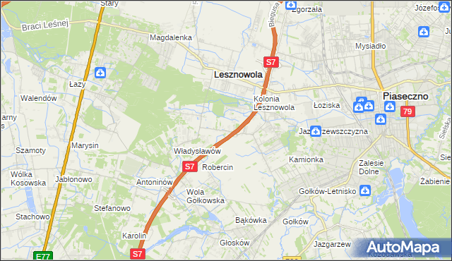 mapa Wilcza Góra gmina Lesznowola, Wilcza Góra gmina Lesznowola na mapie Targeo